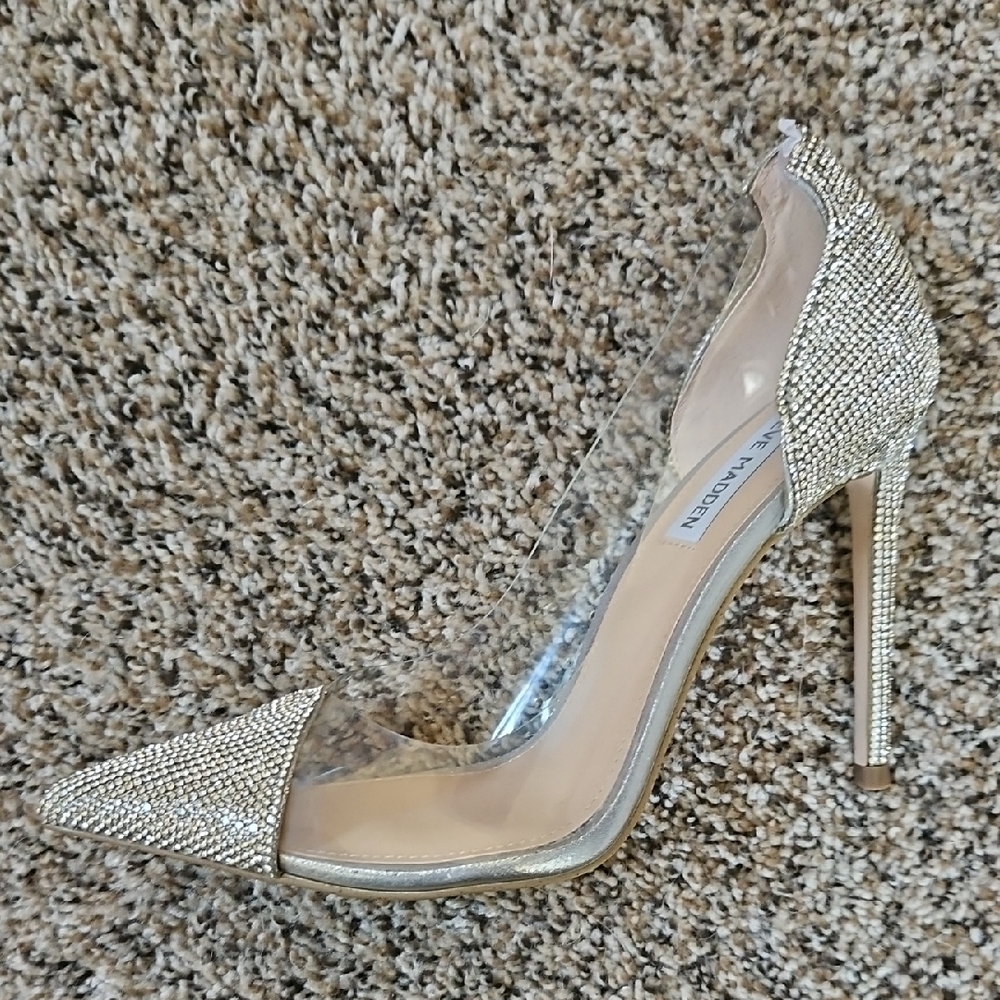 Glamorous Crystal Stiletto Heels with Transparent Panels